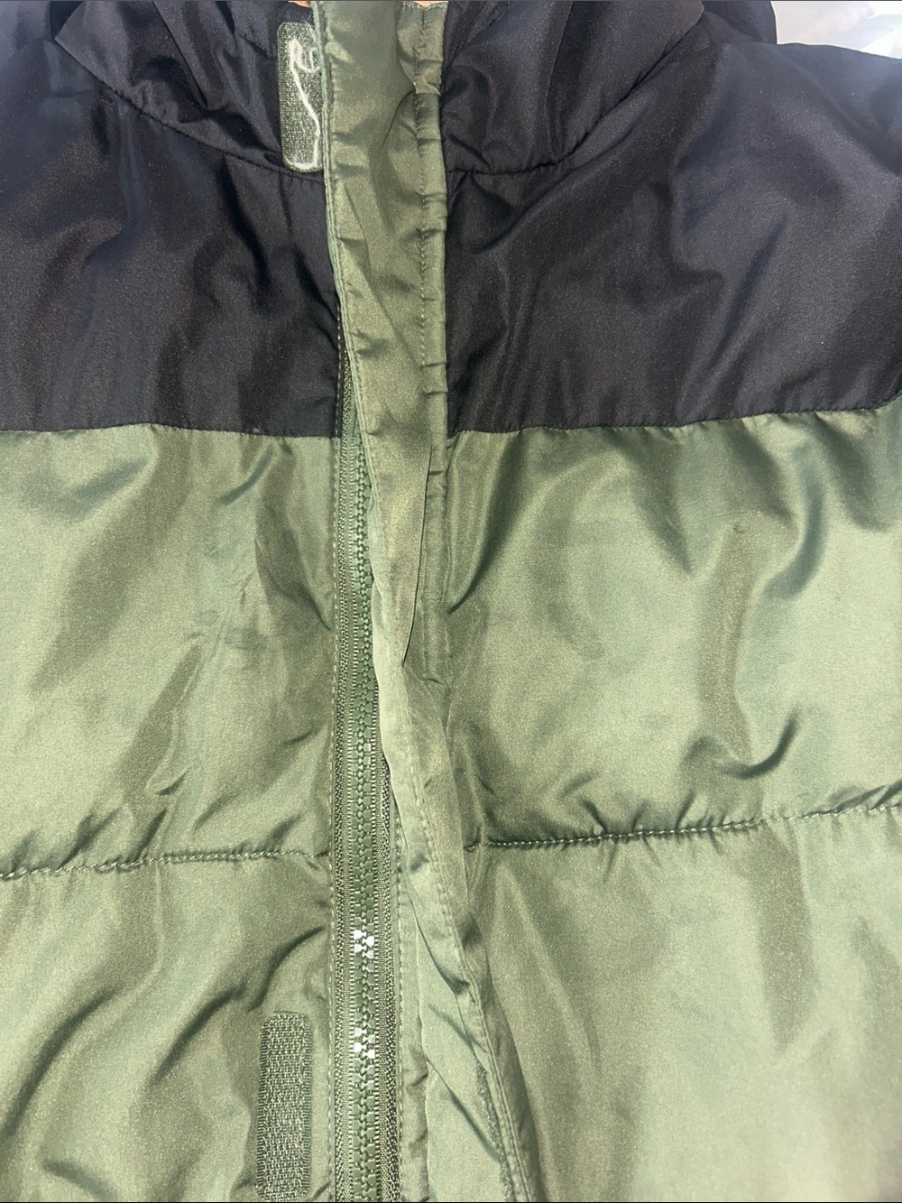 wonder nation Olive & Black Two-Tone Puffer Jacket - Picture 5 of 6